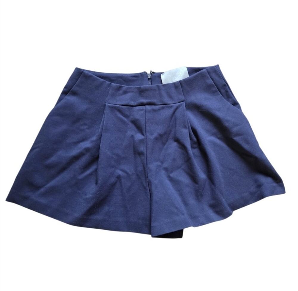 Anthropologie Mare Mare Navy Pleated Mini Shorts A Line Preppy Resort Chic Sz L